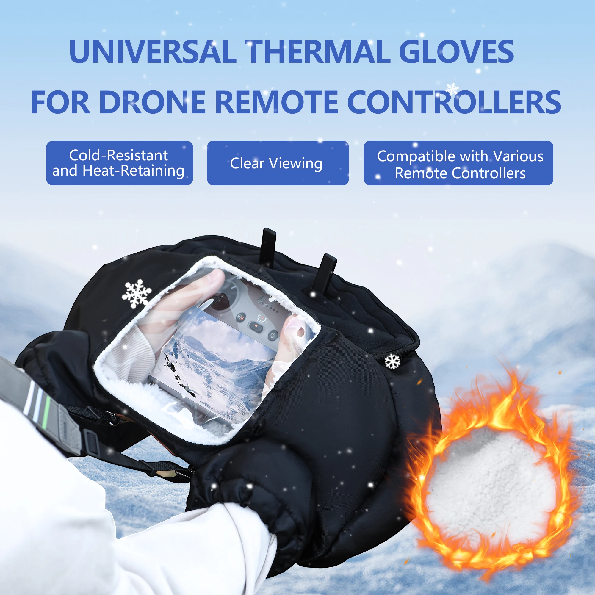 Dji Drone Air 3 - Zimowe ciepłe rękawice do latania dronem,